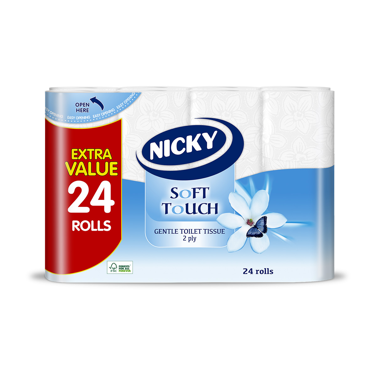 Nicky Soft Touch Toilet Tissue 1 x 24pk