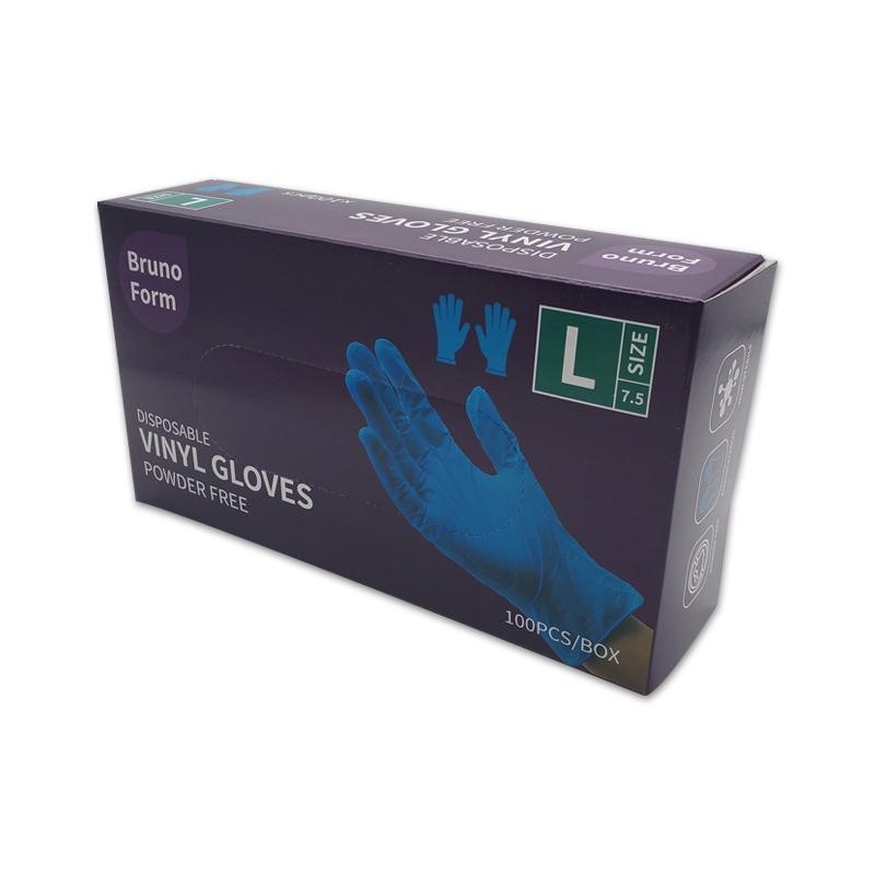 Bruno Form Blue Vinyl Gloves Large 10 x 100 Gloves