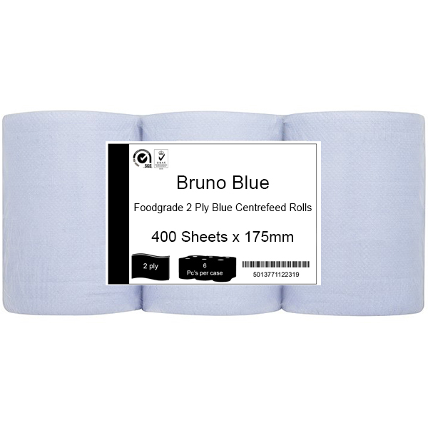 Bruno Form Blue Roll 2Ply 6 x 175mm