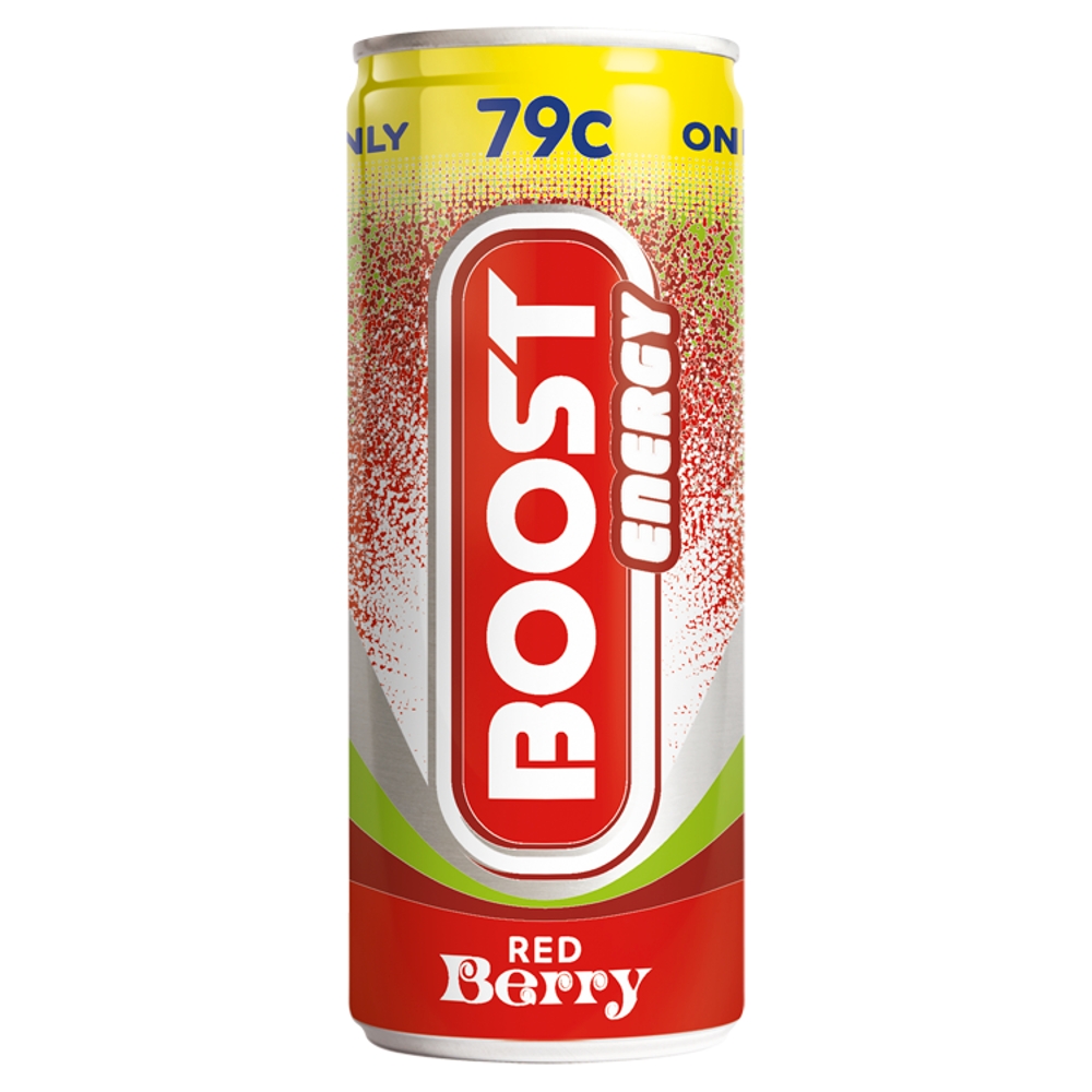 Boost Energy Red Berry 24 x 250ml (DRS)