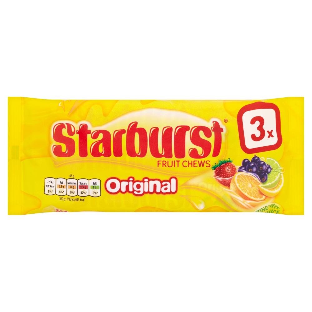 Starburst Fruit Chews 36 x 3pk x 135g